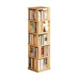 YPIEZI 5 Tier Rotating Bookshelf Tower, 360 Display Floor Standing Bookcase Storage Rack with Rotating Base, Multi-Functional Display Shelf for Bedroom Living Room Study Office