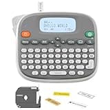 Rongta Label Maker Machine with Tape, Label Maker Waterproof with QWERTY Keyboard, TM95 12mm Portable Labeler for Home Organization, Office or School Supplier (Label Maker with 1 Tape, White)