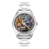 FodPand Mens Stainless Steel 3-Hand Analog Watch Easy Reader 40mm Dial