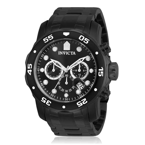 Invicta Men's 0076 Pro Diver Collection Chronograph Black Ion-Plated Stainless Steel Watch