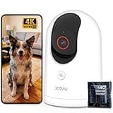 xpai 4K UHD Indoor Camera, 64G Built-in Storage No Subscription,Pet Camera Indoor with Phone App,Work as Baby Monitor/Cat/Dog Camera,360°Pan&Tilt,Two-Way Talk,Privacy Mode,AI Tracking/Detection