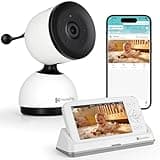 Smart WiFi Baby Monitor with 5-Inch Screen: 355° Pan-Tilt-Zoom Camera, HD Night Vision, Two-Way Audio, Cry Detection, Temp Sensor, 24/7 App Recording – Easy Setup, Baby Essentials for New Parents