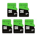 KEXIN 8GB Micro SD Card 5 Pack with SD Adapter microSDHC Memory Card UHS-I C10 Micro SD Card Full HD High Speed TF Card for Smartphone Tablet Action Camera Dash Cam Drone Game Console