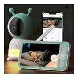 BOIFUN 2026 Upgraded 2K WiFi Baby Monitor with Camera and Audio, Smart Night Light, APP & 5" Split-Screen Control, Motion/Cries/Sound/Custom Alarm Zone Detect, Auto Tracking, Humidity Temp Detect