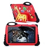 C idea Android 13 Kids Tablet, 7-inch Tablet for Toddler, 4GB RAM+32GB ROM, 1024x600 HD Screen, Parental Controls, Pre-Installed iWawa, Portable Tablets with Silicone Protective case (Red)