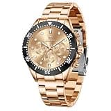 OLEVS Men's Big Face Chronograph Quartz Watch, 42mm Luxury Rose Gold Stainless Steel Wristwatch, Waterproof Analog Dress Watch with Luminous Dial Date, Daily Business Casual Gift for Father Husband