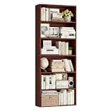 FOTOSOK 6-Tier Open Bookcase and Bookshelf, Freestanding Display Storage Shelves Tall Bookcase for Bedroom, Living Room and Office