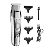 Mens Hair Clippers, Professional Clipper Beard Trimmer for Men Adjustable Speed LED Digital Carving Electric Razor