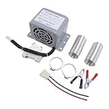 Aramox 24V 800W Car Electric Heater Glass Defroster Defogger 2 Outlet Space Heater with Ceramic Heating Iron Casing for Workshop Factory Home Outdoor Use