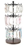 Mkono Bracelet Holder Gold Metal Rotating Bracelet Display Stand 3 Tier Jewelry Tower rack with 36 Hooks and Wood Base Modern Adjustable Storage Organizer Tree for Selling Bangle Accessories