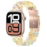 V-MORO Resin Band Compatible with Apple Watch 46mm/45mm/44mm/42mm Women Fashion Dressy Strap Bracelet lightweight Cute Wristband for iWatch Bands Series 11 10 9 8 7 6 5 4 3 2 1 SE2/3(champagne)