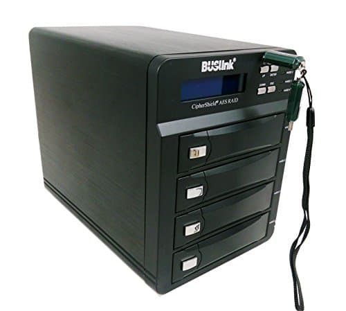 BUSlink 4-Bay RAID HDD USB 3.2 Gen 1 5Gbps/eSATA External Desktop Drive (Mode 0 256-bit, 112TB)