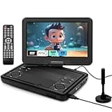 12.5" Portable TV/DVD Player Combo with 10.1" HD Swivel Screen,Digital Tuner/HDMI/USB/AV, Built-in Battery, High Volume Speakers - Perfect for Car/Travel