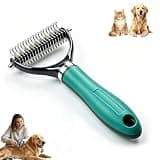 Pet Grooming Brush, 2026 New Multifunctional Double-Sided Undercoat Rake for Dogs, Easy Grip Fur Remover Comb,Durable Dematting Tool for Long Haired Cats,Indoor Cat Double-Sided Brush Rake(Green)