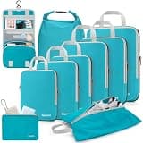 Gonex 10-Piece Compression Packing Cubes with Travel Organizer Set