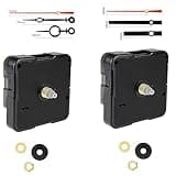 GlamSavvyFZ 2 PCS Silent Clock Movement Mechanism Kit with 2 Sets of Hands – DIY Wall Clock Repair Replacement Motor – Accurate Quartz Movement Shaft Lengths 13.5mm (17/32 inch)