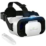 Virtual Reality Headset for Phone with Controller, 3D VR Glasses Adjustable VR Virtual Reality Goggles, Compatible 4.7-6.5 inch for iPhone & Android, for Movies Games(Black)