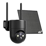 ELYSOO 4G LTE Cellular Security Camera, No WiFi Security Camera Outdoor Wireless with 360°Full View, Unlimited Data Plan, 2K Color Night Vision, Motion Alert, Built in SIM Card - Black