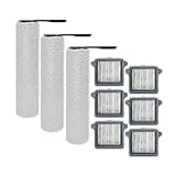 Replacement Brush Roller & Filter Kit Compatible with Tineco Floor ONE S7/S6 FlashDry Wet Dry Vacuum, 3 Rollers+4 Filters