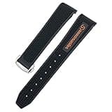 ILAZI 21mm Silicone Watch band Women Men Watchbands For Omega Sxwatch Speedmaster 007 Seamaster 300 AT150 Silicone Watch Strap(Orange round,19mm)