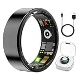 Aoyool Smart Ring Health & Fitness Tracker for Men & Women, Heart Rate, SPO₂, Sleep & Activity Monitoring, IP68 Waterproof, Long Battery Life, Family Care Mode, No Subscription Fee (Black, 8)