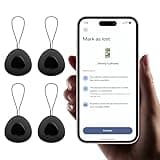 Tracker, 4-Pack Smart Tracker, Key Finder and Item Locator Works with Apple Find My (Android Only), with Protective Case/Key Ring/Lanyard, Tracker Tag for Keys/Luggage/Wallet, etc.