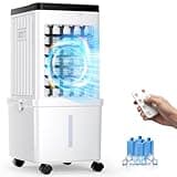 Portable Air Conditioners, Swamp Cooler with 4 Wind Modes, 3 Speeds, 3.5-Gallon Water Tank for Evaporative Air Cooler Long Cooling, 45 dB Windowless Air Conditioner 120° Oscillation 4 Ice Packs