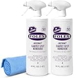 FOLEX Instant Carpet Spot Remover 32 oz – Powerful Stain Remover for Carpets, Upholstery & Rugs – Eliminates Pet Stains, Grease, Red Wine, Food, Makeup & More – With Reusable Cleaning Cloth - 2 Pack