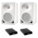 Neumann KH 80 DSP 4" + 1" Active 2-Way Studio Monitor (White, Pair) with 2X Medium Isolation Pad Bundle