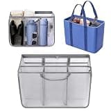 Beach Bag Organizer for X Large Bogg Bag Accessories & for Owala Bag, Dual-Compatible Lightweight Mesh Divider Bag for Owala Sun-Day Tote/for XL Bogg Bag Organizer Insert (Grey)