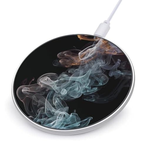 Psychedelic Smoke Wireless Charger 10W Fast Charging Pad Anti-Slip Qi Certified Wireless Charging Pad Charging Station Portable Phone Charger for All Wireless Charging Smartphone