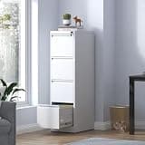 AKHLSASK Metal Vertical Filing Cabinet with Lock, Steel File Cabinet for Home Office, Anti-Tilt Design, Full Extension Ball-Bearing Slides, Filing Cabinet for Legal/Letter/A4 Documents (White, 2)
