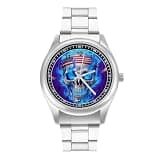 FodPand Mens Stainless Steel 3-Hand Analog Watch Easy Reader 40mm Dial