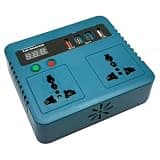 Power Inverter for 21V Battery, Anti Overheating 150W DC to AC Voltage Converter, Portable Tool Battery Plug Adapter Outlet Board with USB Ports for Car Camping