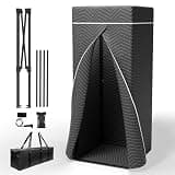 Portable Recording Booth for Home Studio, Foldable Sound Isolation Vocal Shield with Floor Stand, High-Density Acoustic Blanket Enclosure for Singing, Voiceover & Podcast, Includes Phone Holder