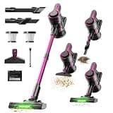 Eclaron Purple Cordless Vacuum Cleaner,150W Handheld Stick Vacuum with Green LED Dust Detect Light,Multi-Surface for Pet Hair Carpet Hardwood Floor