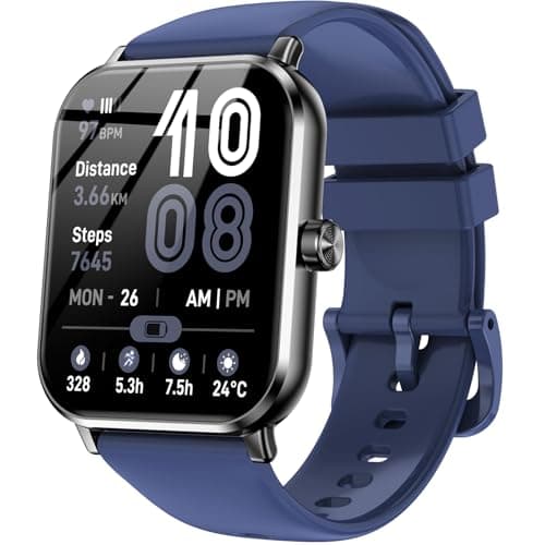 Smart Watch for Men Women, 1.83" HD Touch Screen Smartwatch with Bluetooth Call, 5 ATM Waterproof, 130+ Sport Modes Fitness Tracker Heart Rate Sleep Monitor Pedometer, Compatible with Android iPhone