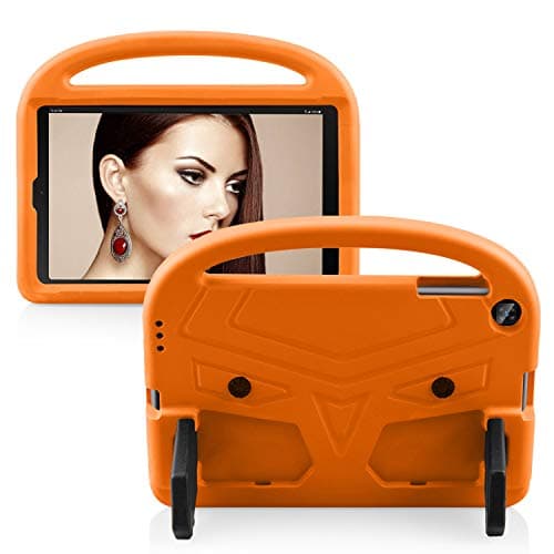 Compatible with Samsung Galaxy Tab A 10.1 2019 Model SM-T510 / T515 / T517 Kids Case,Lightweight EVA Shockproof Cute Protective Case,Handle Stand Tablet Cover(Orange)