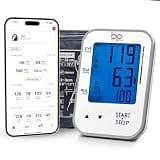 BODY PIXEL Bluetooth Blood Pressure Monitor – Upper Arm Cuff, App Sync, Dual User Memory, Large Display, USB-C Rechargeable