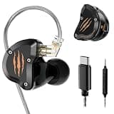 in Ear Monitors Headphones, USB-C HiFi Wired Earbuds with Noise Isolating,Type-C w/Mic Earphone for iPhone 17 16 15 Android/Samsung Phone, Laptop, IEM Headset for Gaming, Singer