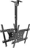 TV Bracket, TV Double TV Ceiling Mount, Swivel Tilt Heavy Duty Holds 2 Back to Back TVs 32 to 75 Inch Flat Curved Screens, Max VESA 600x400mm TV Mount TV Stand