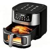 15l Large Air Fryer Oven,12 Digital Preset Airfryer Toaster Oven Combo,Stainless Steel, Viewing Window,400f, For Family Use Digital