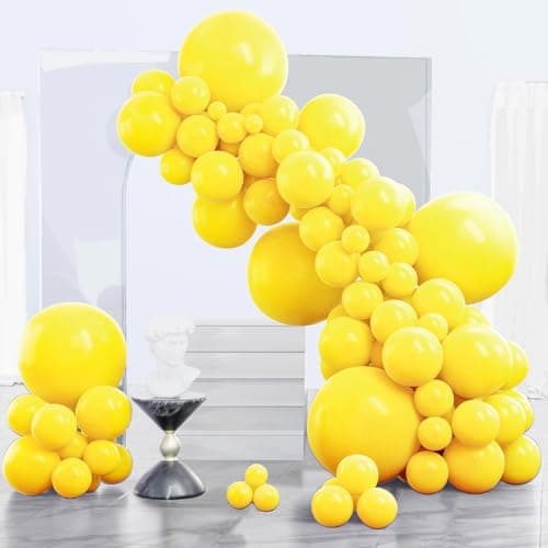 PartyWoo Yellow Balloons 140pcs Different Sizes of 18 12 10 5 Inch Matte Yellow Latex Balloon Arch Kit Garland for Easter Bee Baby Shower Sunflower Birthday Graduation Party Decorations Yellow-Y55
