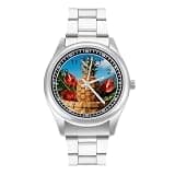 FodPand Analog Men Stainless Steel Band Watch Big Face Silver Wristwatch