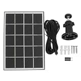 Camera Solar Charging Panel with Bracket, 3W 5V Monocrystalline Silicon Security Camera Solar Panel, Type C Solar Charger for Ring Cameras and Android Devices (Black)