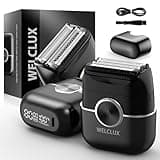 Welclux Rechargeable Electric Razor for Men: Mini Foil Shavers for Men with 4 Floating Blades - Dual-Speed & LED Display, 120Min Runtime, IPX7 Waterproof Face Shaver, USB-C