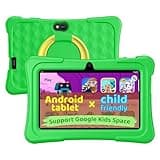 aiprotablet Kids Tablet, 7 inch Android Tablet for Kids, 6GB+32GB 1TB Expand, Quad-Core Toddler Tablets with Case, BT, WiFi, Parental Control, Games, Dual Camera (Green)