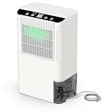 Dehumidifiers for Home, 2000 Sq.Ft Small Dehumidifier with 3.3ft Drain Hose, 2.5L Tank, Timer Sleep Mode, Portable Dehumidifier for Basement, Bedroom, Bathroom (Snow White)