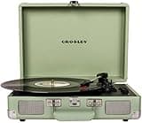Crosley CR8005F-MT Cruiser Plus Vintage 3-Speed Bluetooth in/Out Suitcase Vinyl Record Player Turntable, Mint