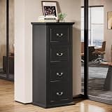 Tribesigns 4-Drawer File Filing Cabinet, Vertical Office File Cabinet,Black
